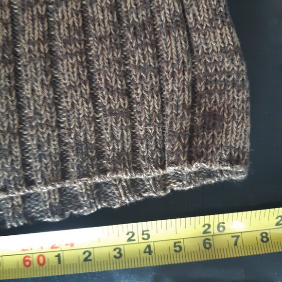 Calvin Klein Jeans SZ M 100% Cotton Taupe & Beige Ribbed 1/4 Zip Men's Sweater - Picture 14 of 16